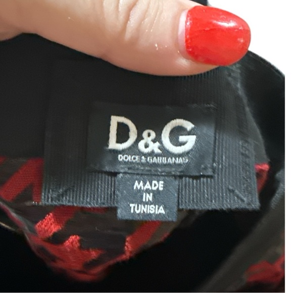 EUC - Dolce & Gabbana Red Houndstooth Pencil Skirt - Size 40(US4) - Picture 4 of 5